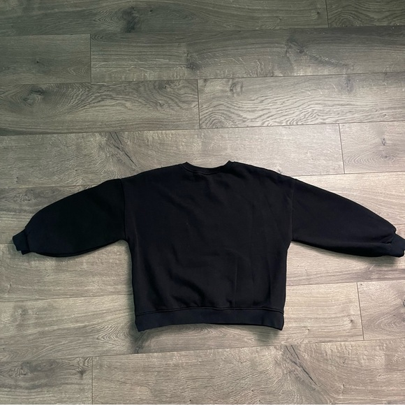 ZARA Kids Floral Embroidered Girls Size 9 Black Sweatshirt - Picture 2 of 8